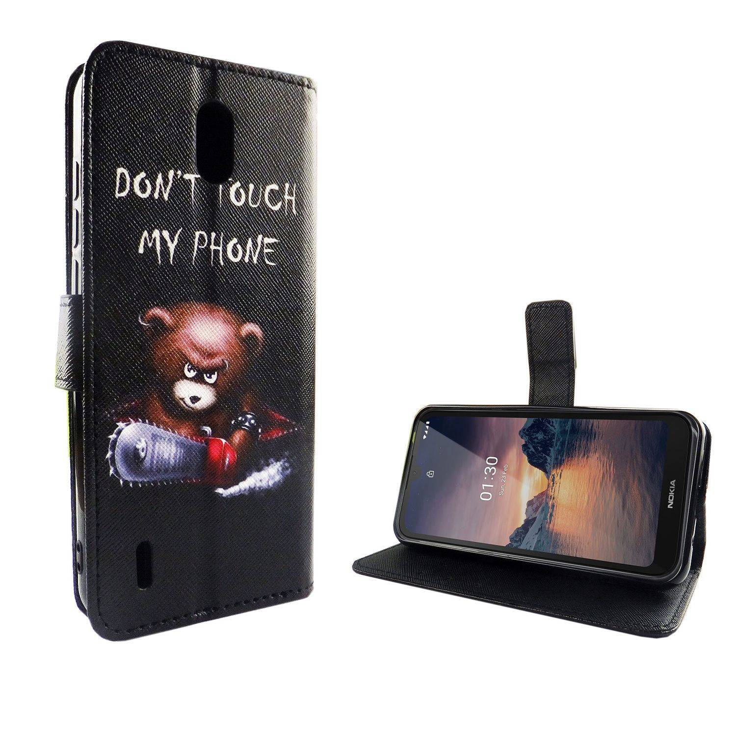 Nokia 1.3 Handyhülle Bookcover Schwarz