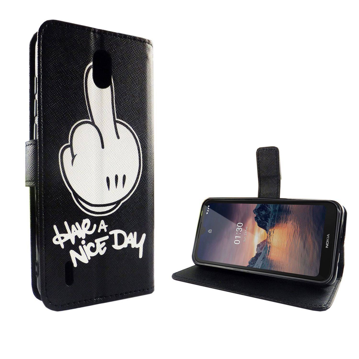 Nokia 1.3 Handyhülle Bookcover Schwarz