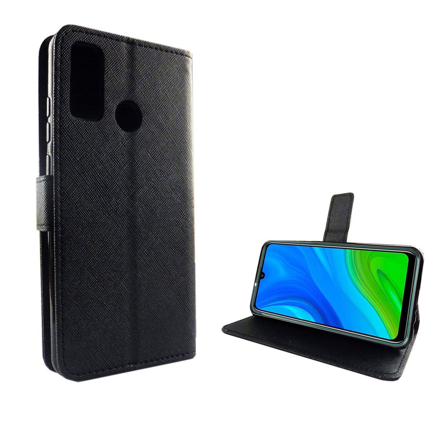 Huawei P smart 2020 Handyhülle Bookcover Schwarz