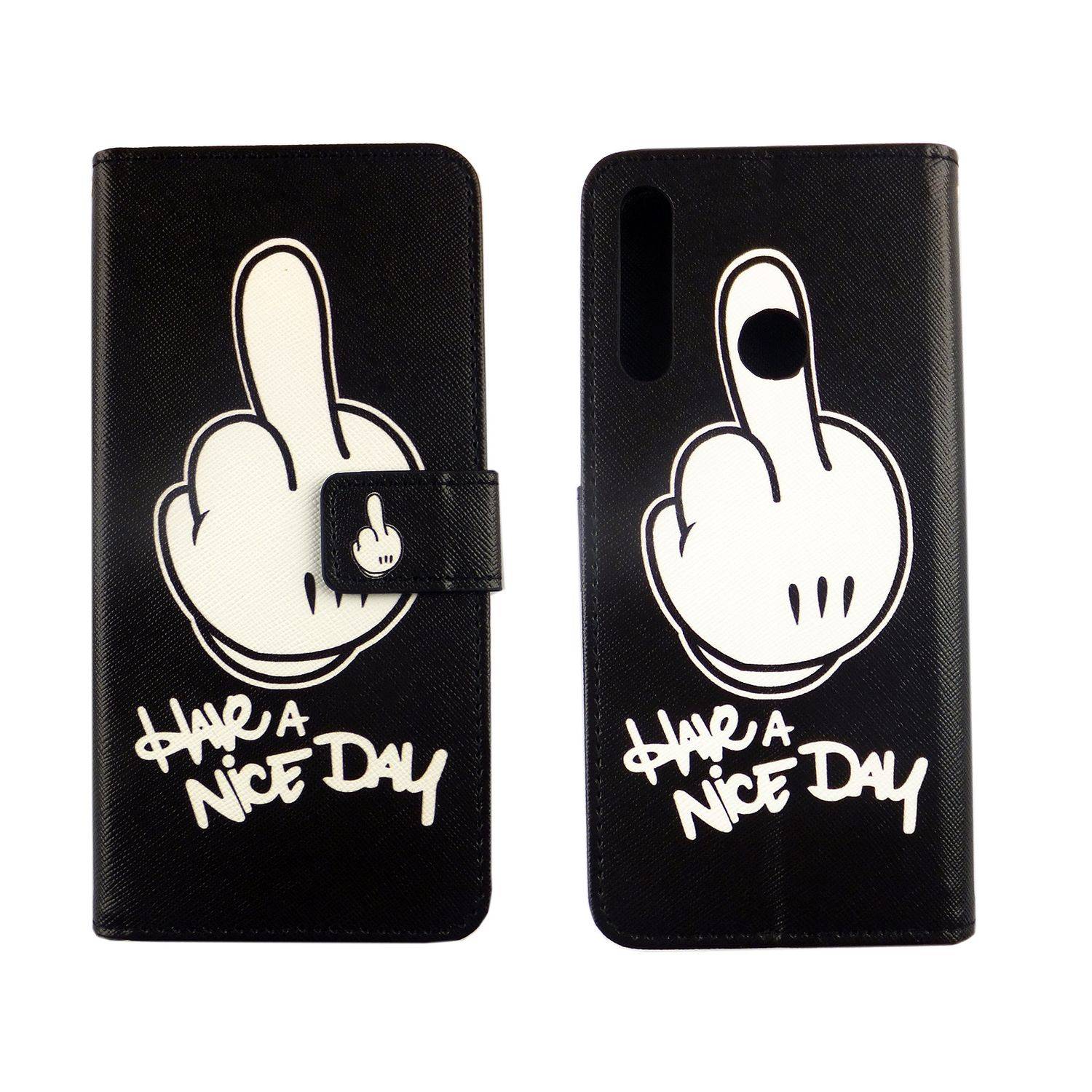 Huawei Y6p Handyhülle Bookcover Schwarz