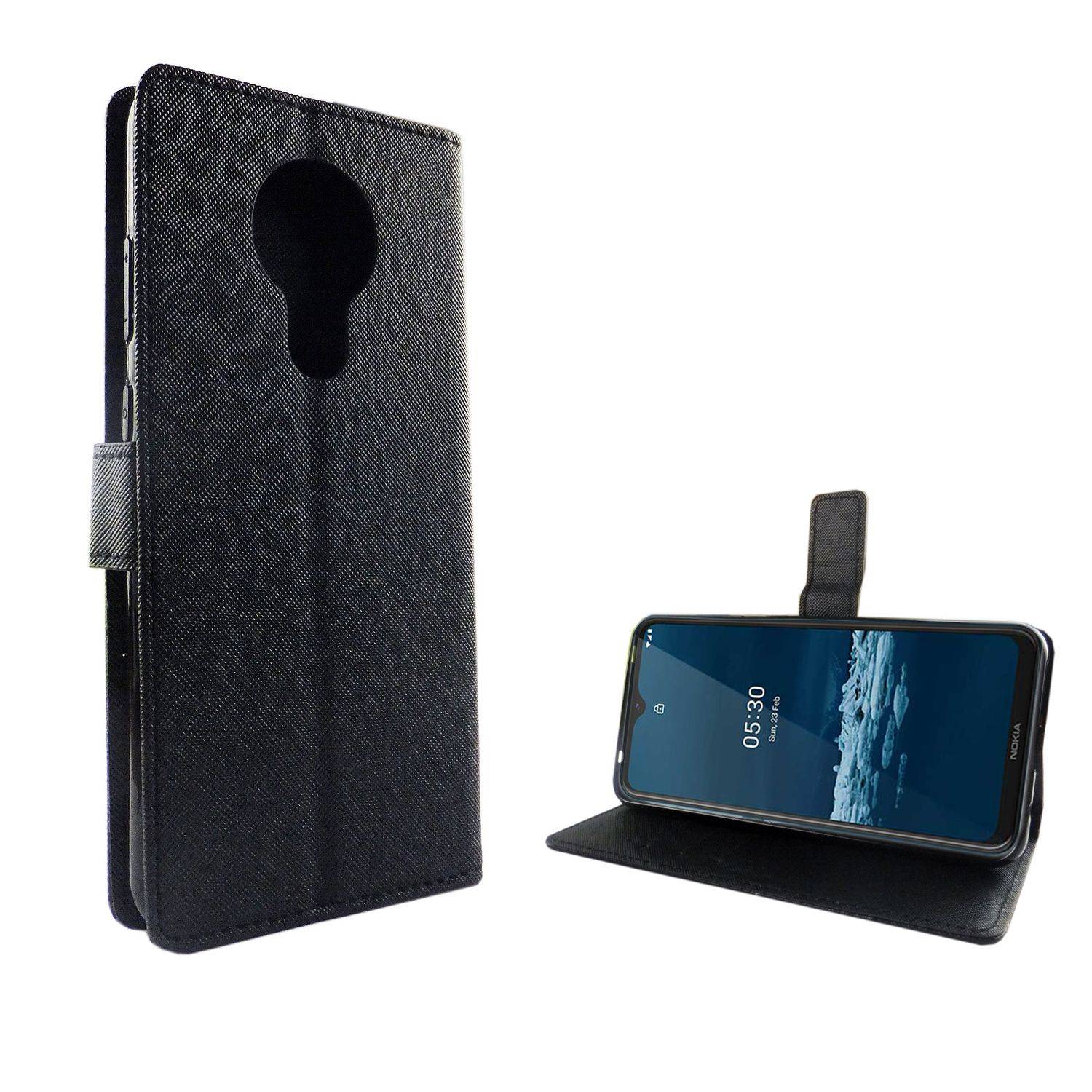 Nokia 5.3 Handyhülle Bookcover Schwarz