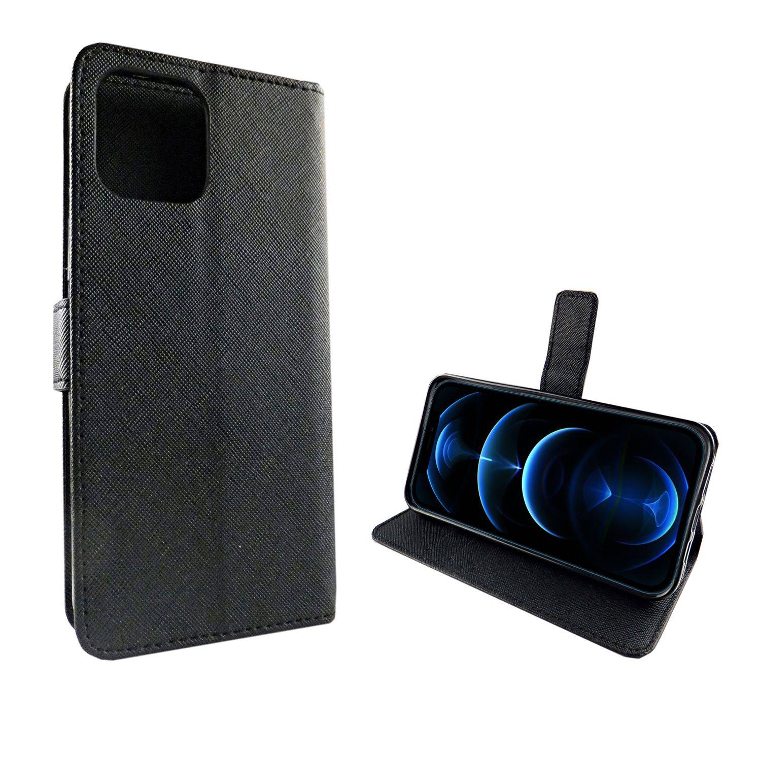 Apple iPhone 12 Mini Handyhülle Bookcover Schwarz
