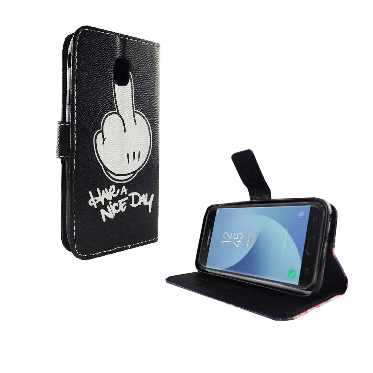 Samsung Galaxy J3 (2017) Handyhülle Bookcover Schwarz