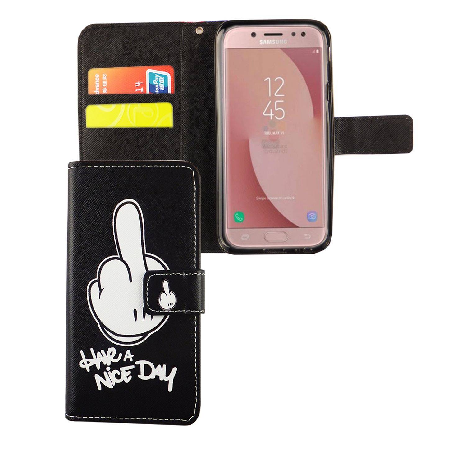 Samsung Galaxy J5 (2017) Handyhülle Bookcover Schwarz