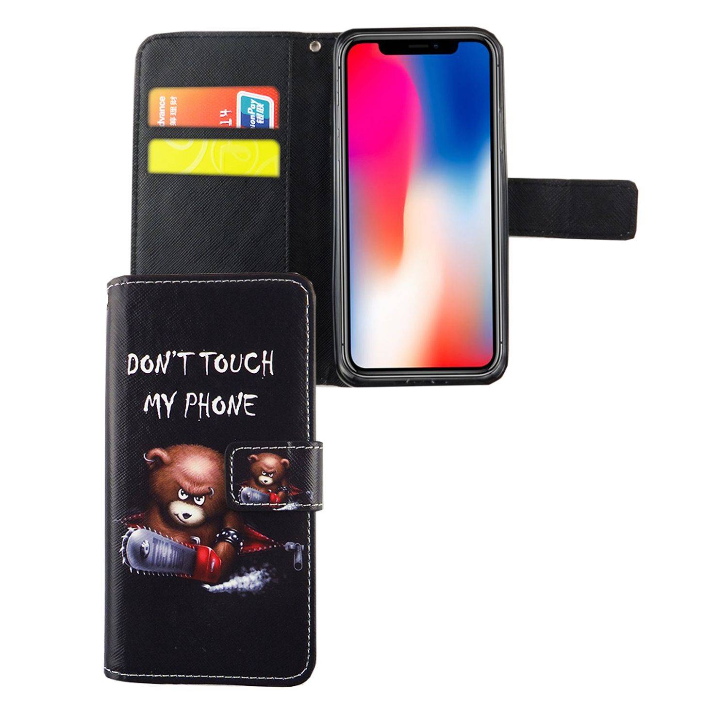 Apple iPhone X / iPhone XS Handyhülle Bookcover Schwarz