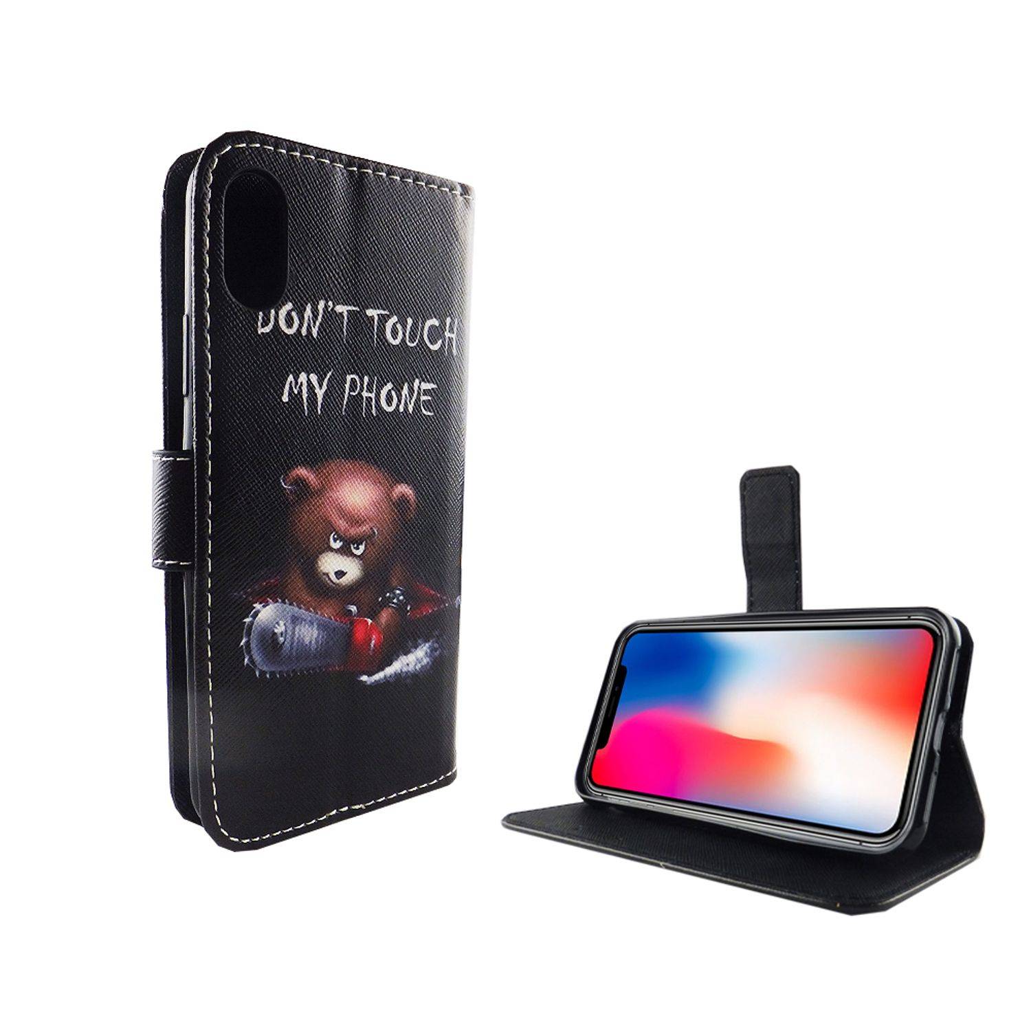 Apple iPhone X / iPhone XS Handyhülle Bookcover Schwarz