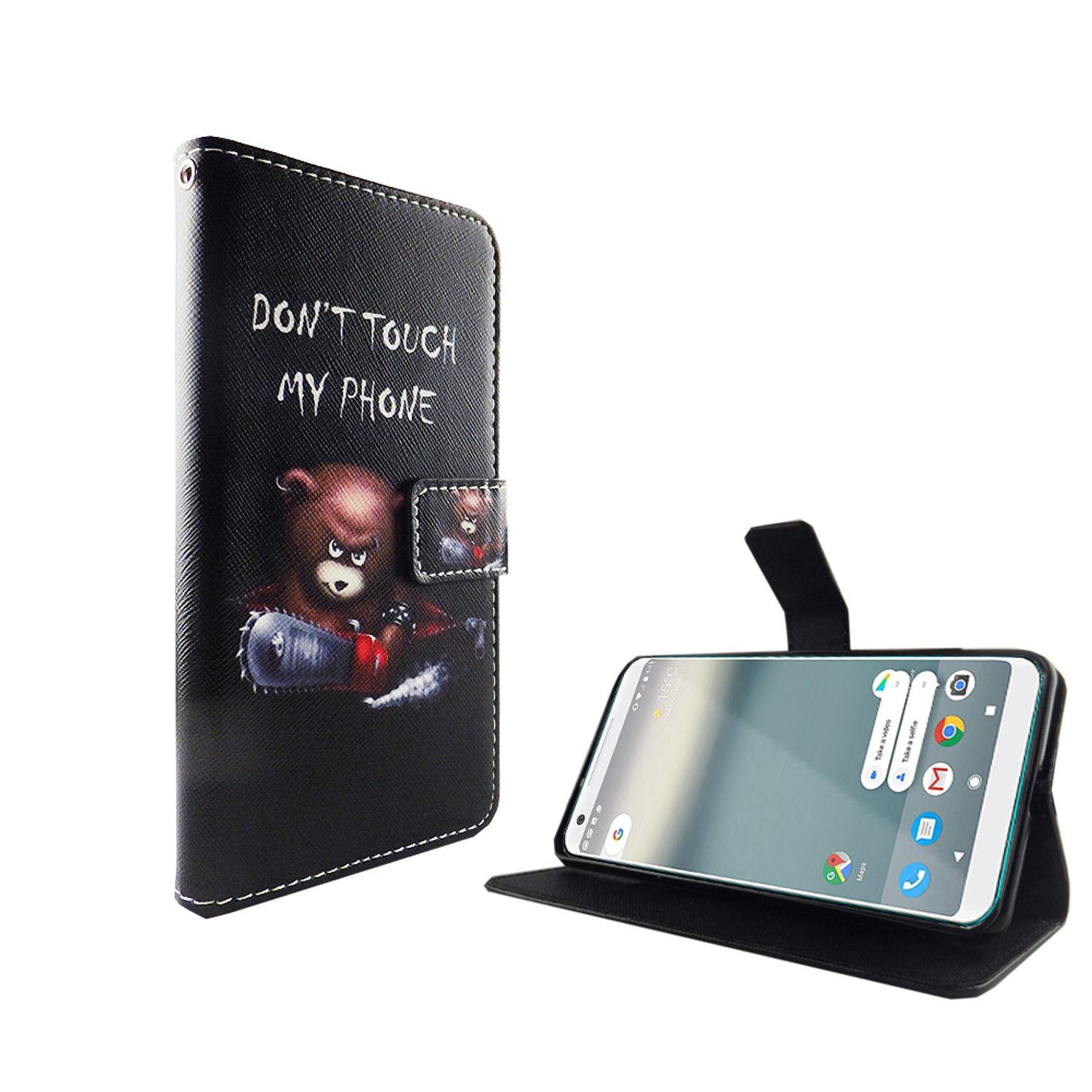 Google Pixel 2 XL Handyhülle Bookcover Schwarz