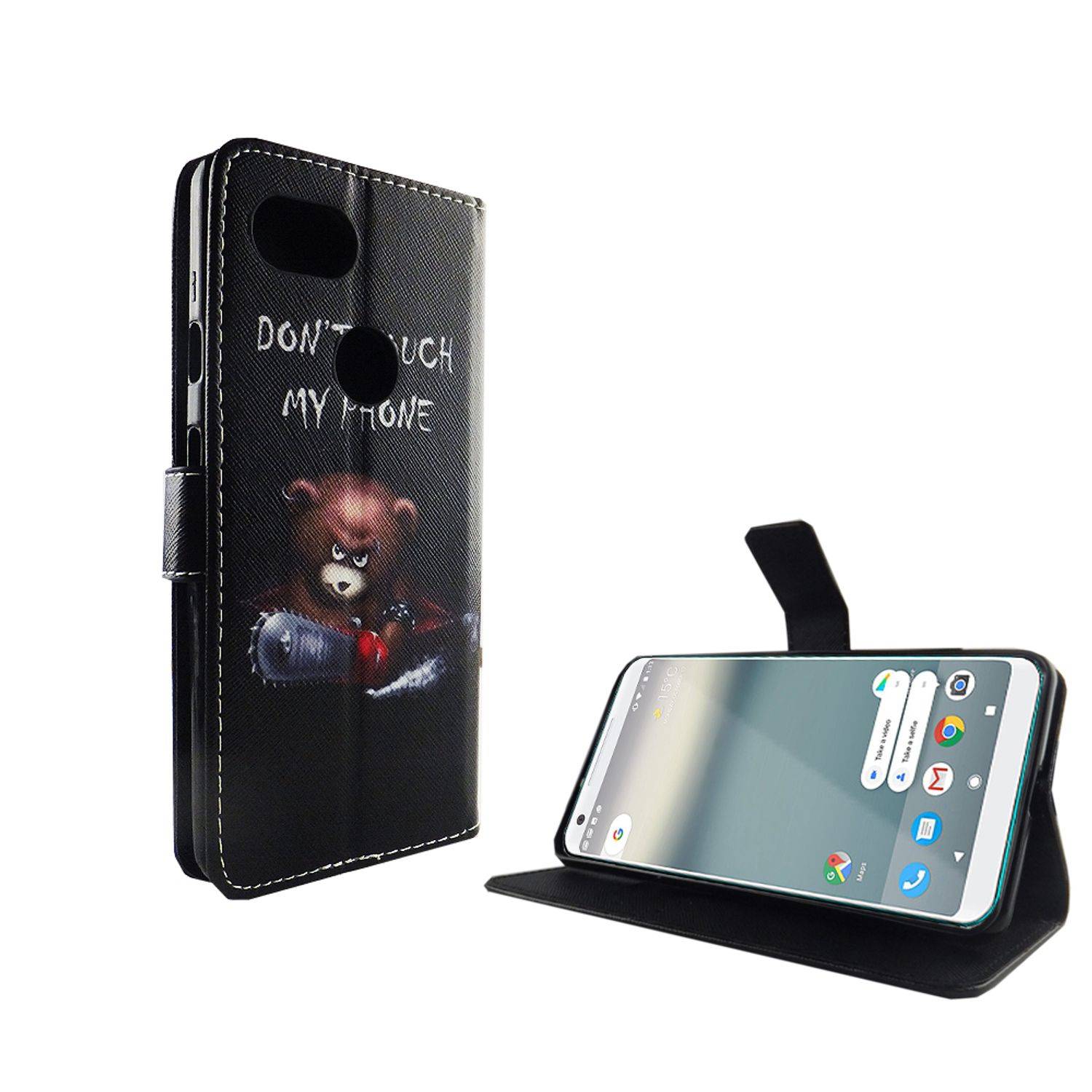 Google Pixel 2 XL Handyhülle Bookcover Schwarz