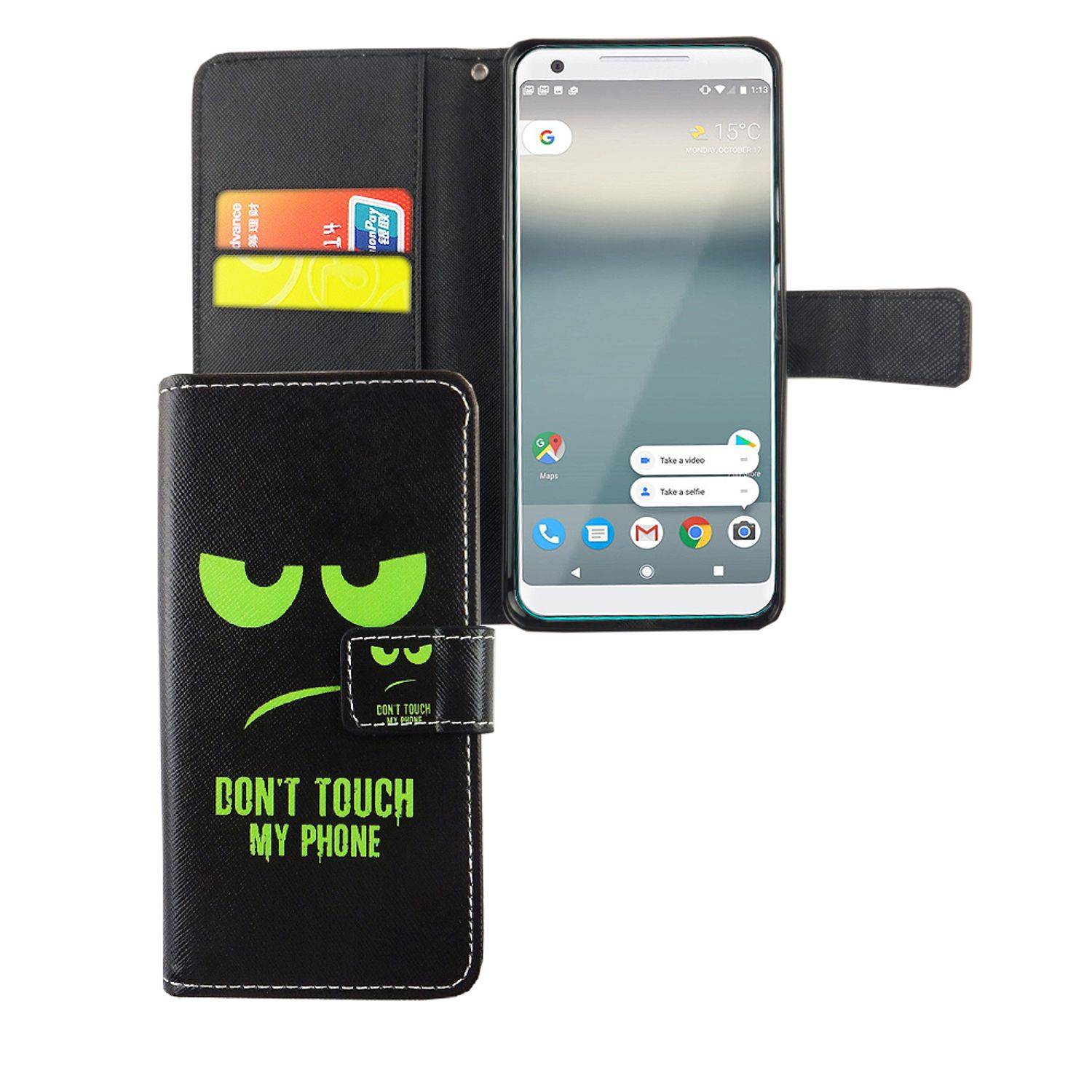 Google Pixel 2 XL Handyhülle Bookcover Schwarz