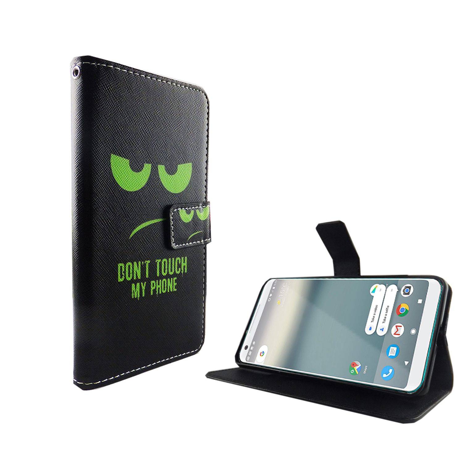 Google Pixel 2 XL Handyhülle Bookcover Schwarz