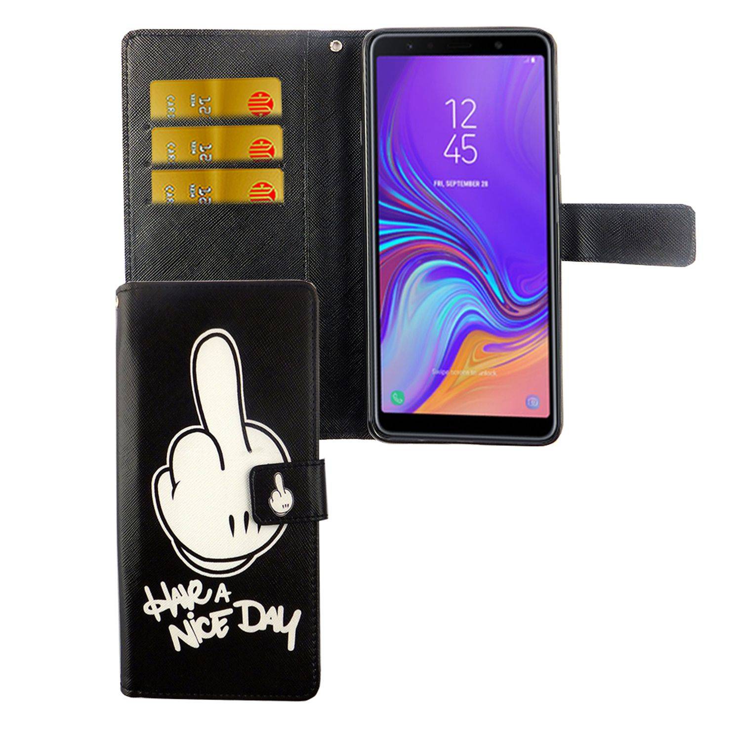 Samsung Galaxy A9 (2018) Handyhülle Bookcover Schwarz