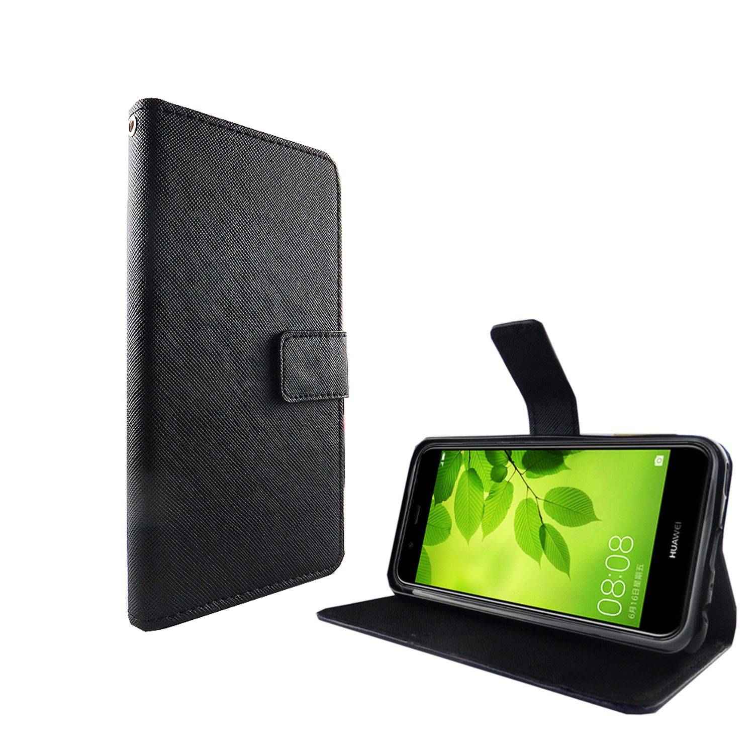 Huawei Nova 2 Plus Handyhülle Bookcover Schwarz