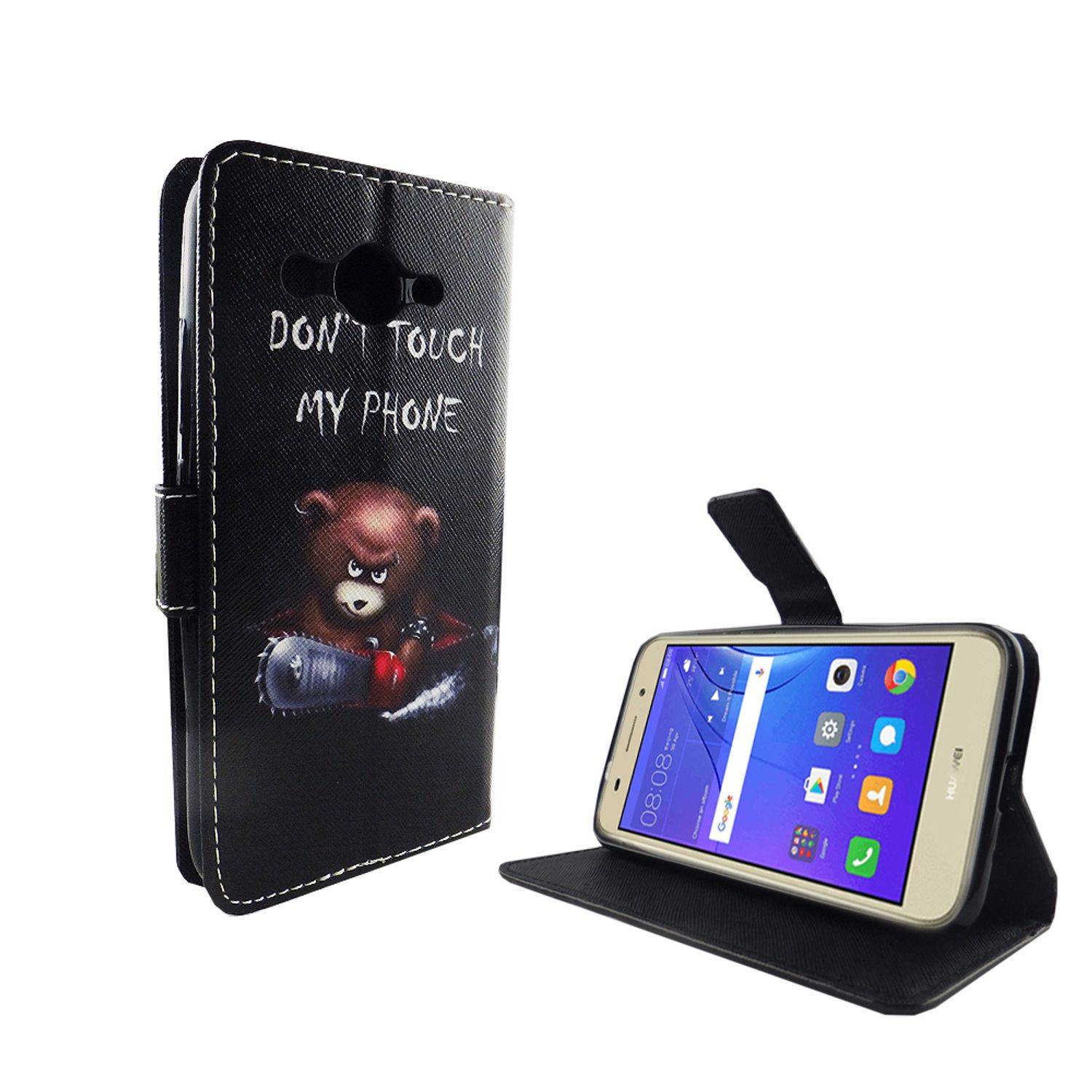 Huawei Y3 (2017) Handyhülle Bookcover Schwarz