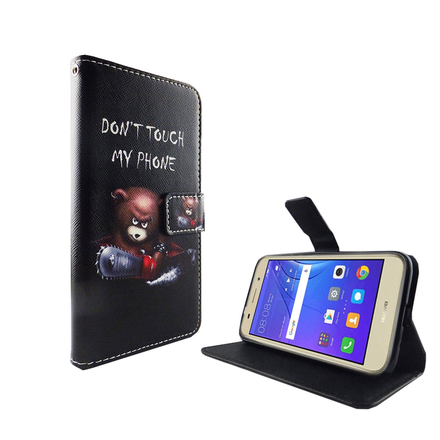 Huawei Y3 (2017) Handyhülle Bookcover Schwarz