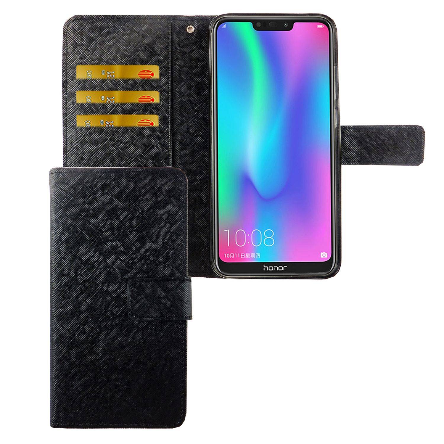Huawei P Smart 2019 Handyhülle Bookcover Schwarz