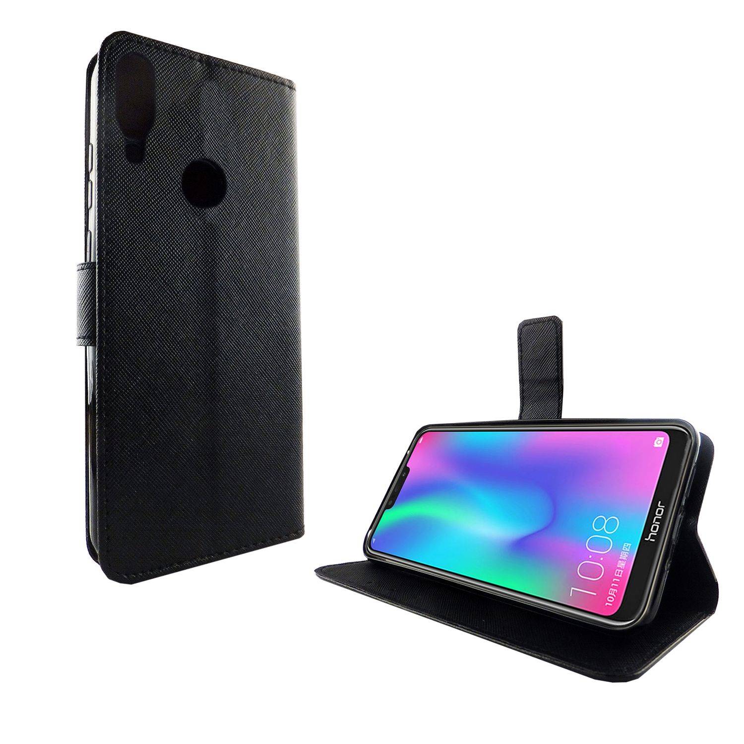 Huawei P Smart 2019 Handyhülle Bookcover Schwarz