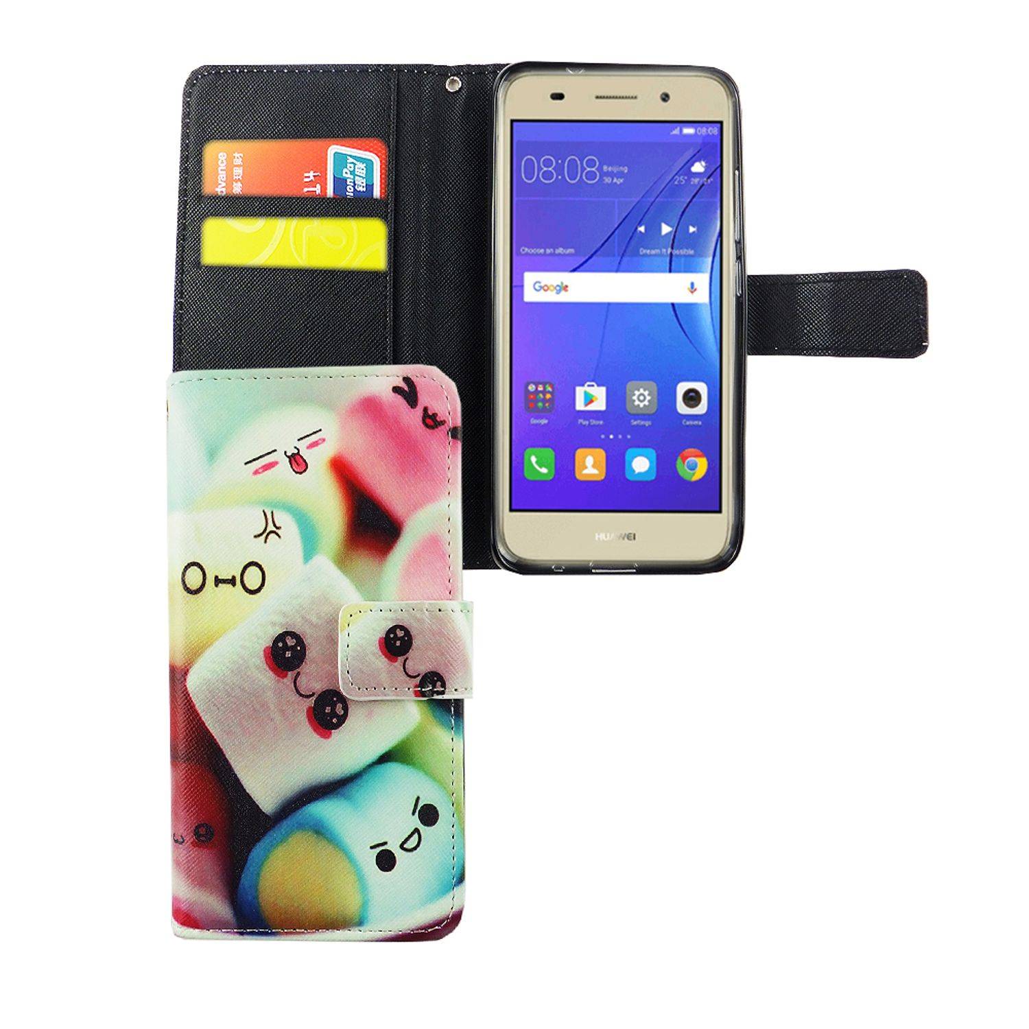 Huawei Y3 (2017) Handyhülle Bookcover Mehrfarbig