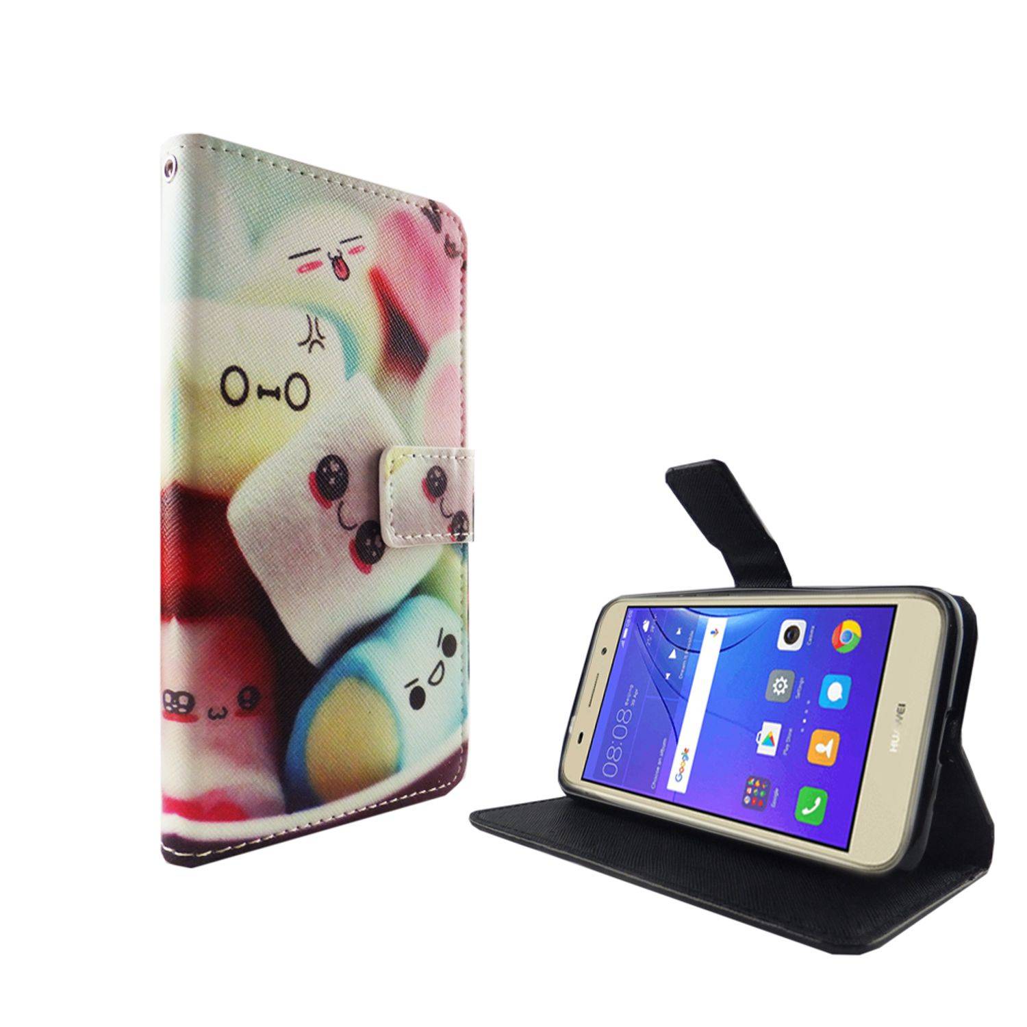 Huawei Y3 (2017) Handyhülle Bookcover Mehrfarbig