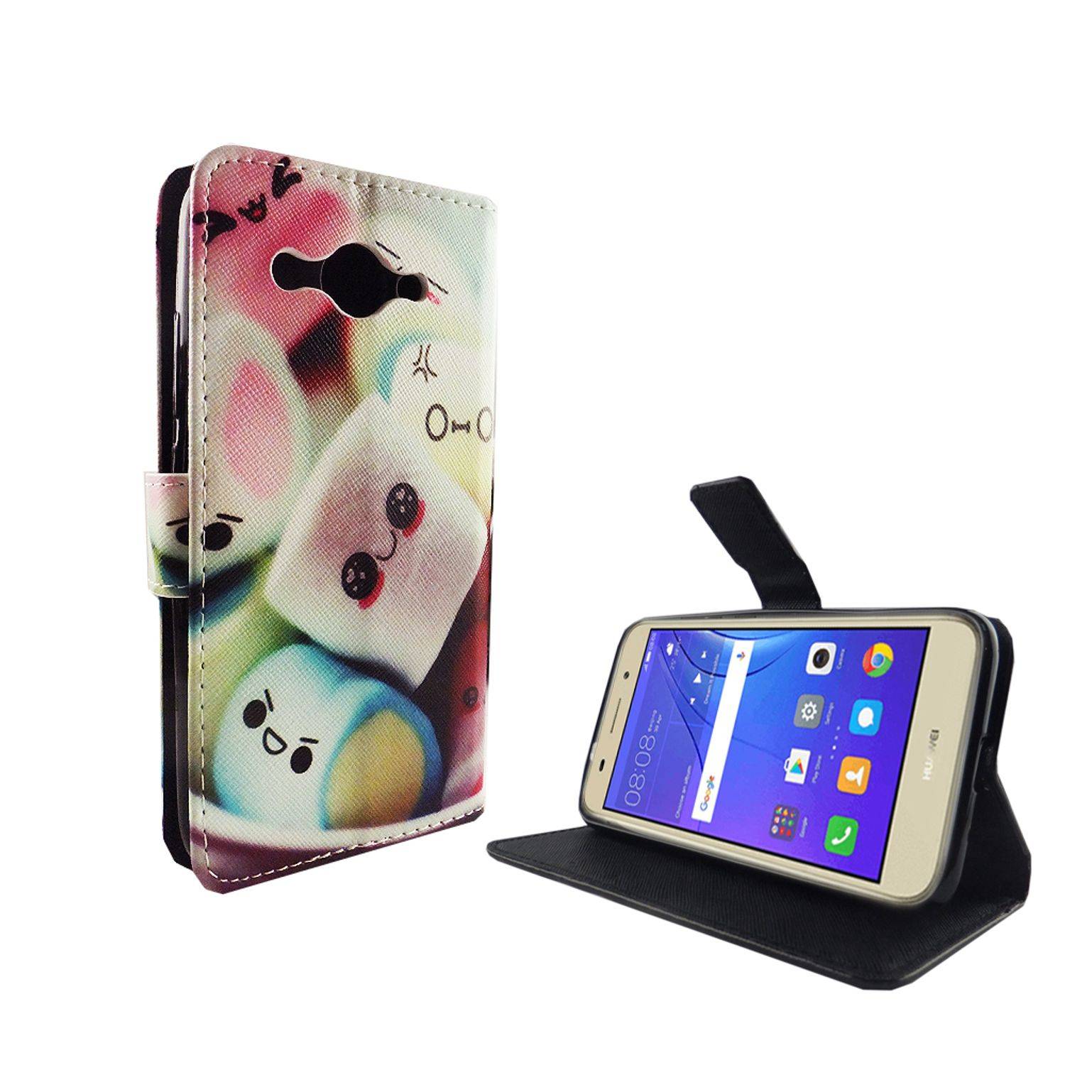 Huawei Y3 (2017) Handyhülle Bookcover Mehrfarbig