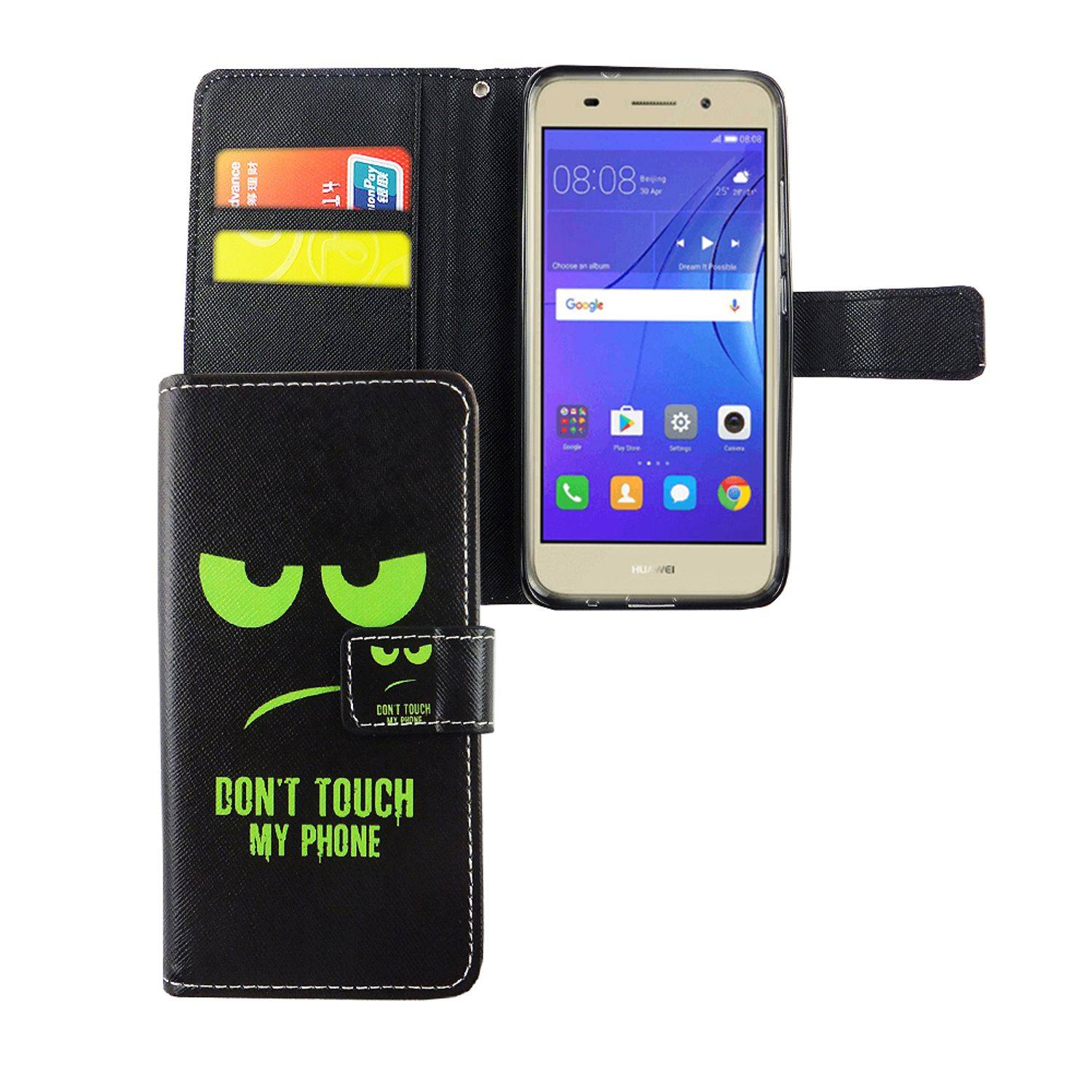 Huawei Y3 (2017) Handyhülle Bookcover Schwarz