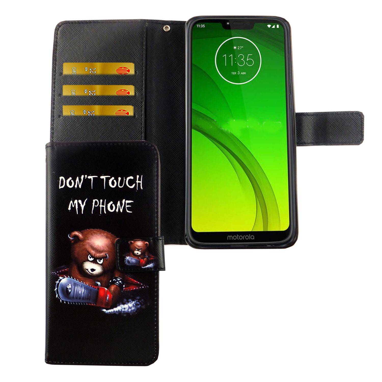Motorola Moto G7 Handyhülle Bookcover Schwarz