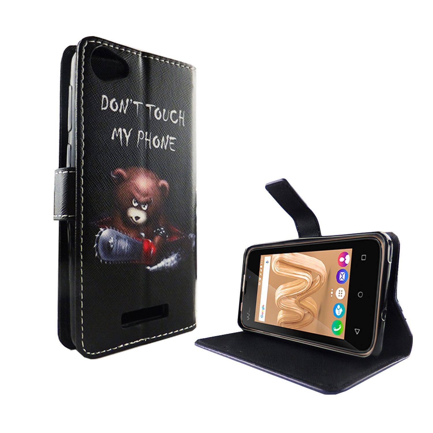 Wiko Lenny 3 Max Handyhülle Bookcover Schwarz