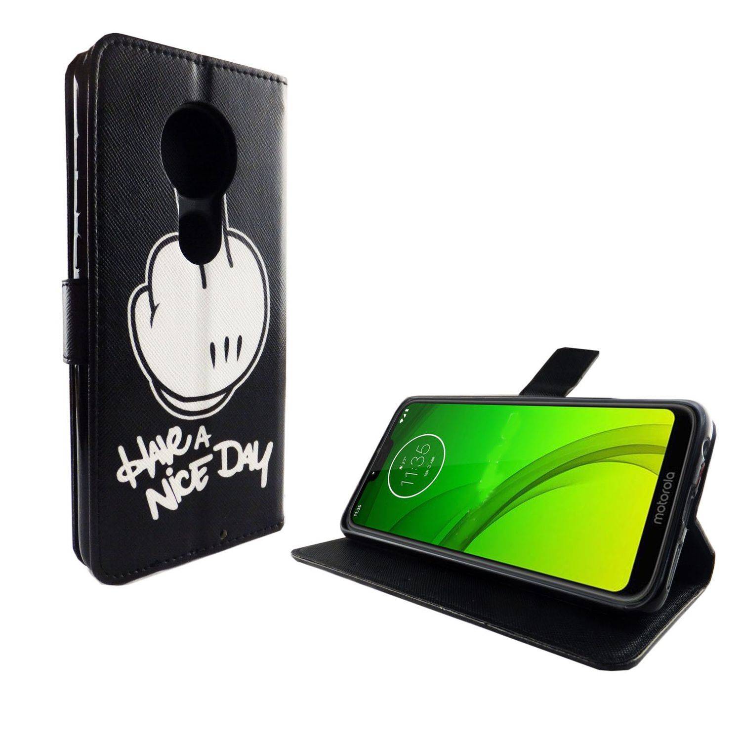 Motorola Moto G7 Handyhülle Bookcover Schwarz