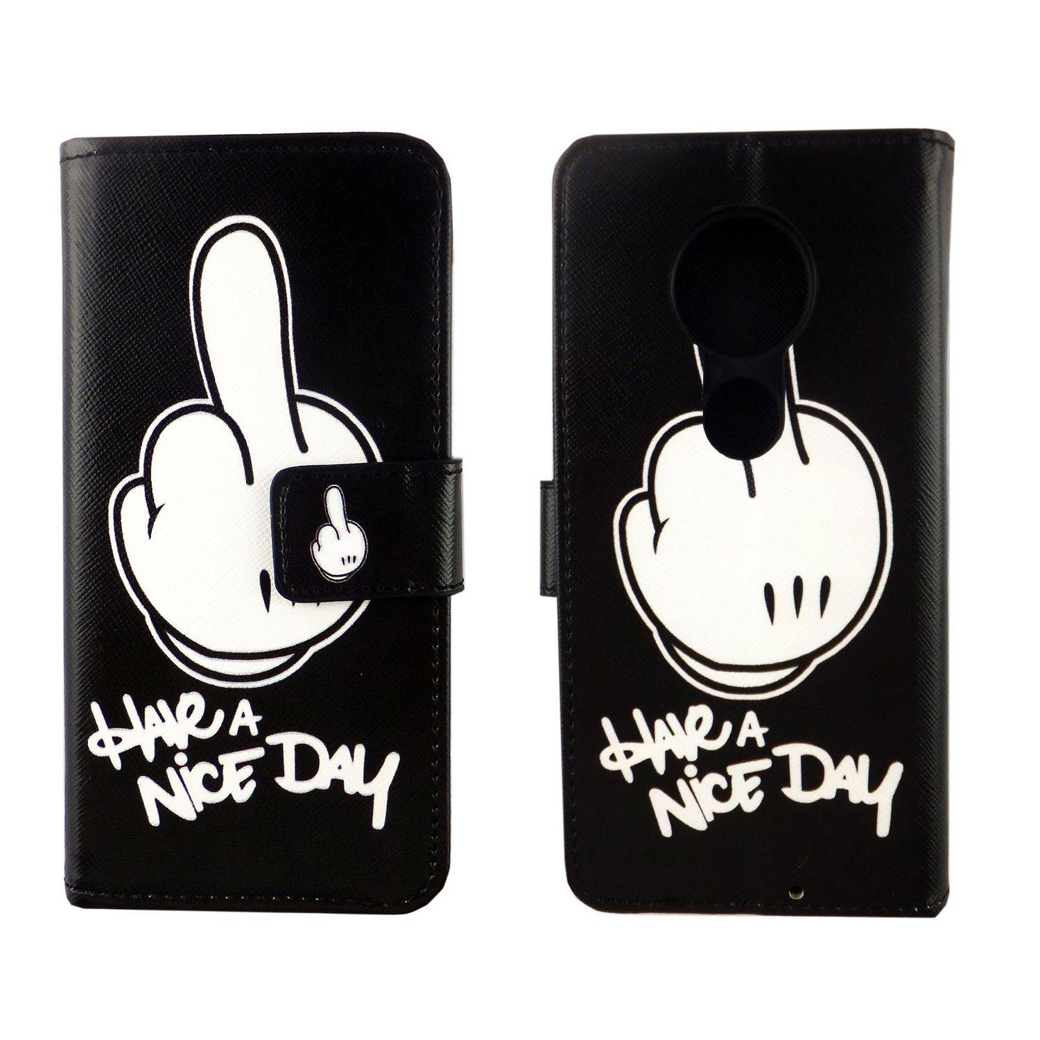 Motorola Moto G7 Handyhülle Bookcover Schwarz