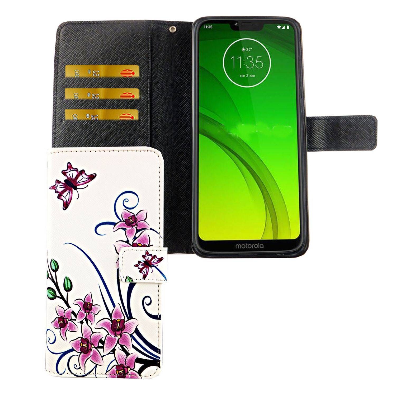 Motorola Moto G7 Handyhülle Bookcover Weiß