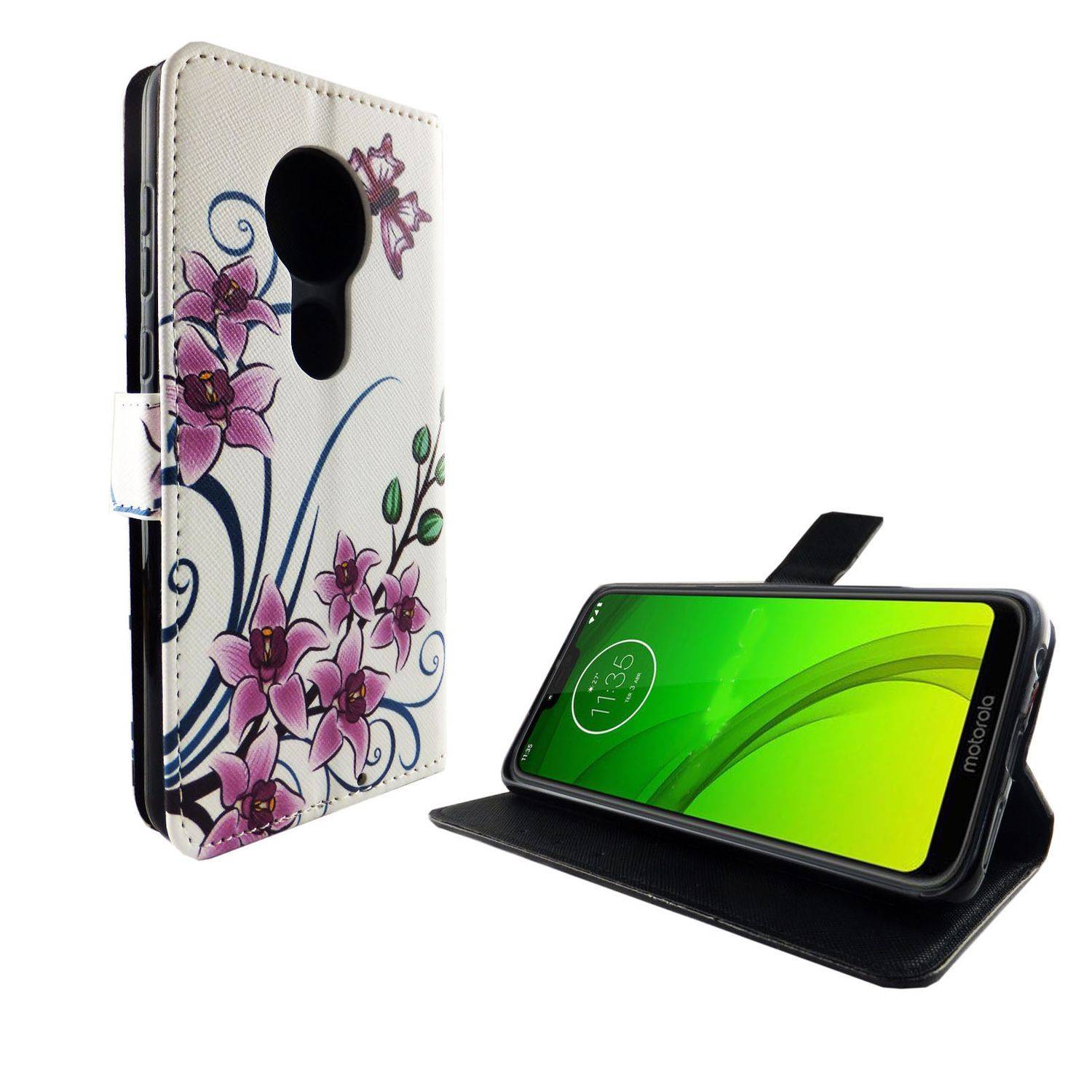 Motorola Moto G7 Handyhülle Bookcover Weiß