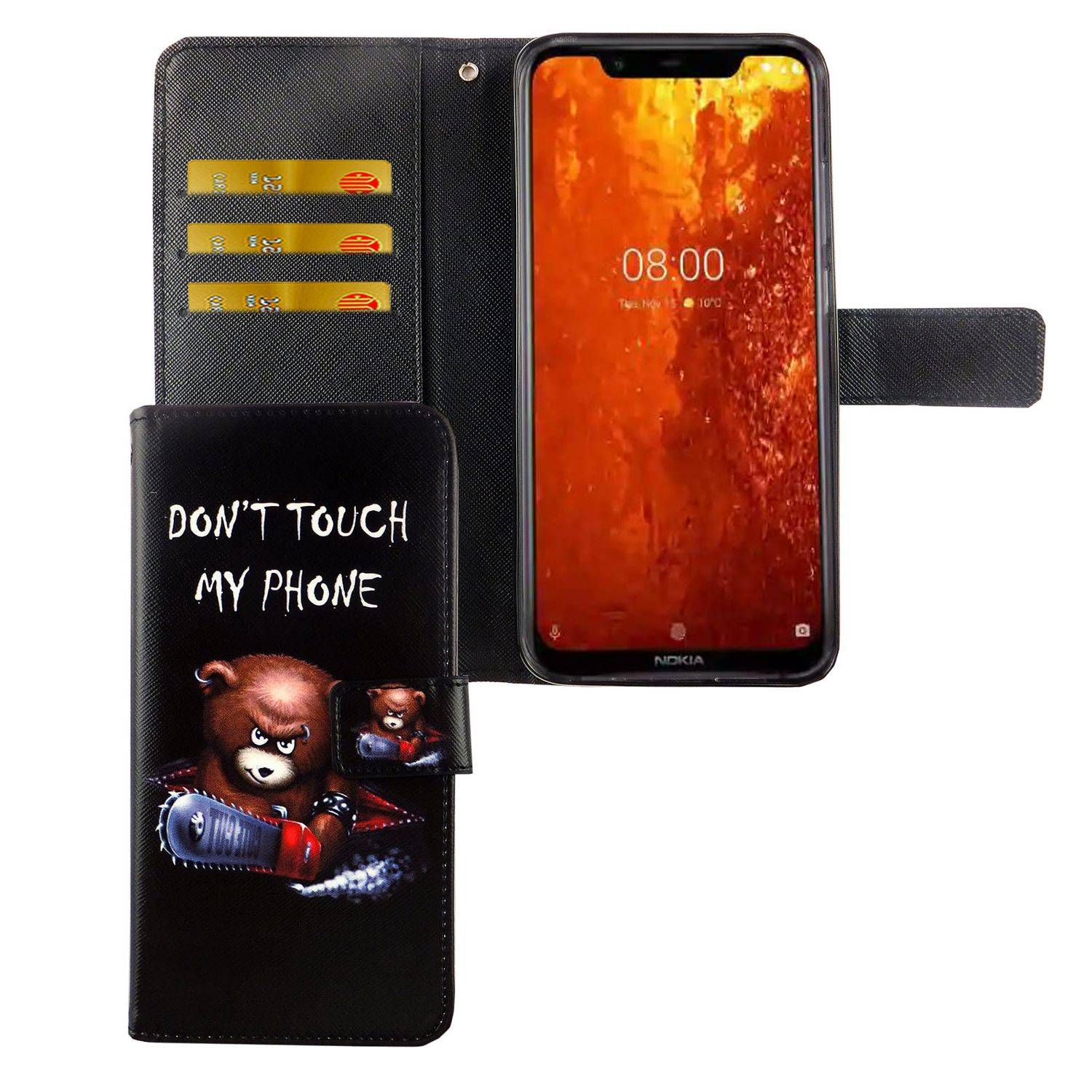 Nokia 8.1 Handyhülle Bookcover Schwarz