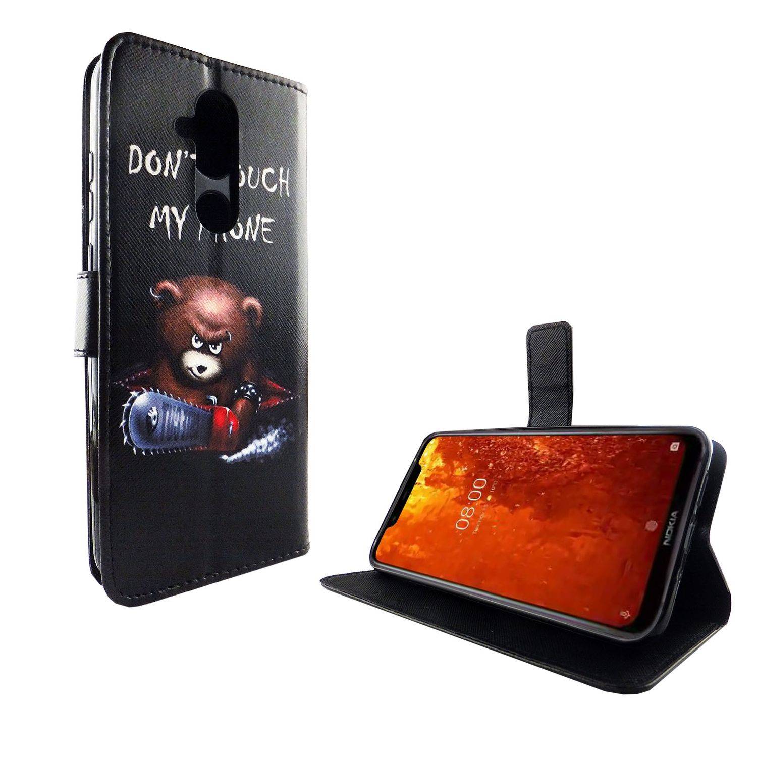 Nokia 8.1 Handyhülle Bookcover Schwarz