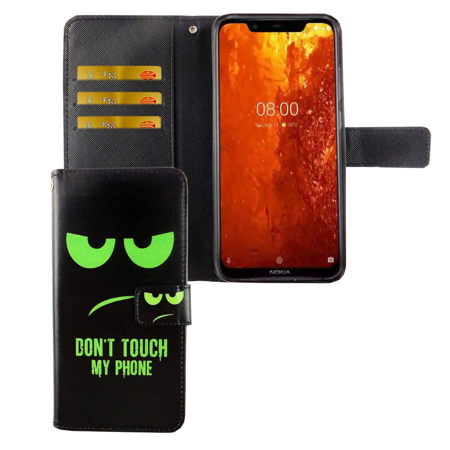 Nokia 8.1 Handyhülle Bookcover Schwarz