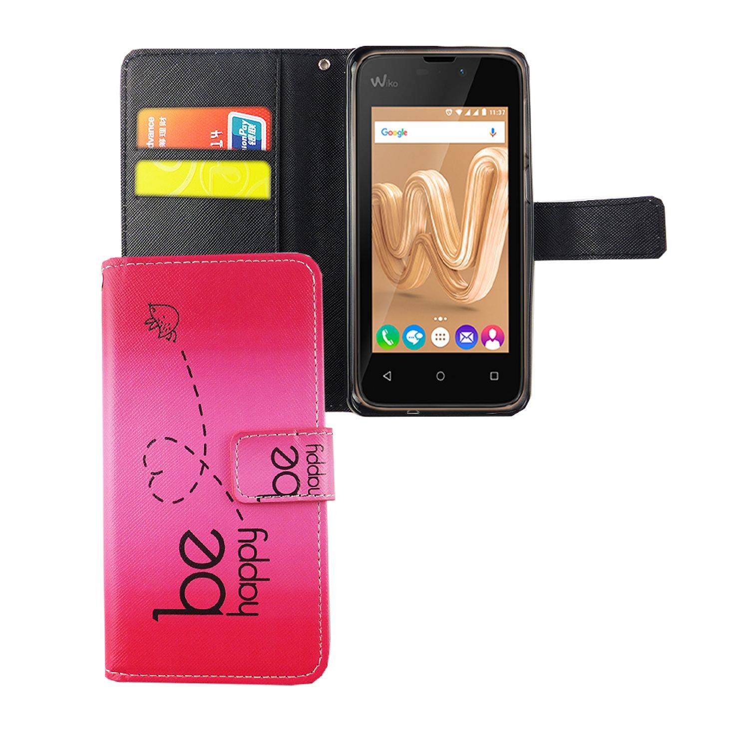 Wiko Jerry Max Handyhülle Bookcover Rosa