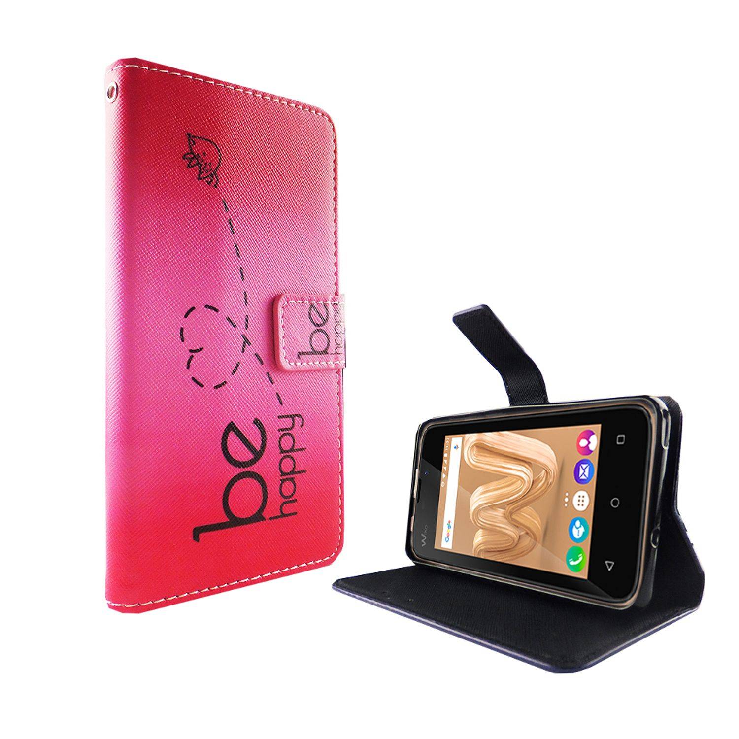 Wiko Jerry Max Handyhülle Bookcover Rosa