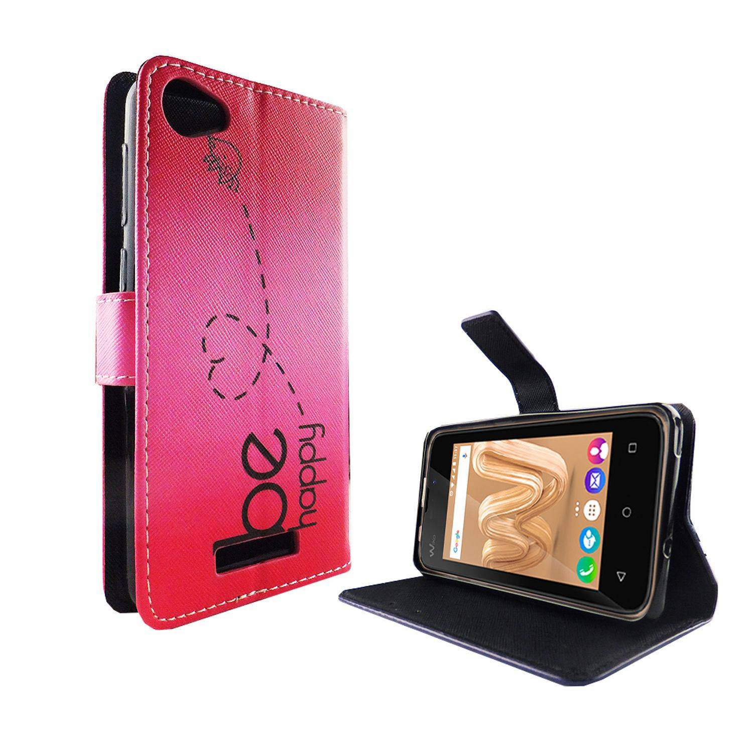 Wiko Jerry Max Handyhülle Bookcover Rosa