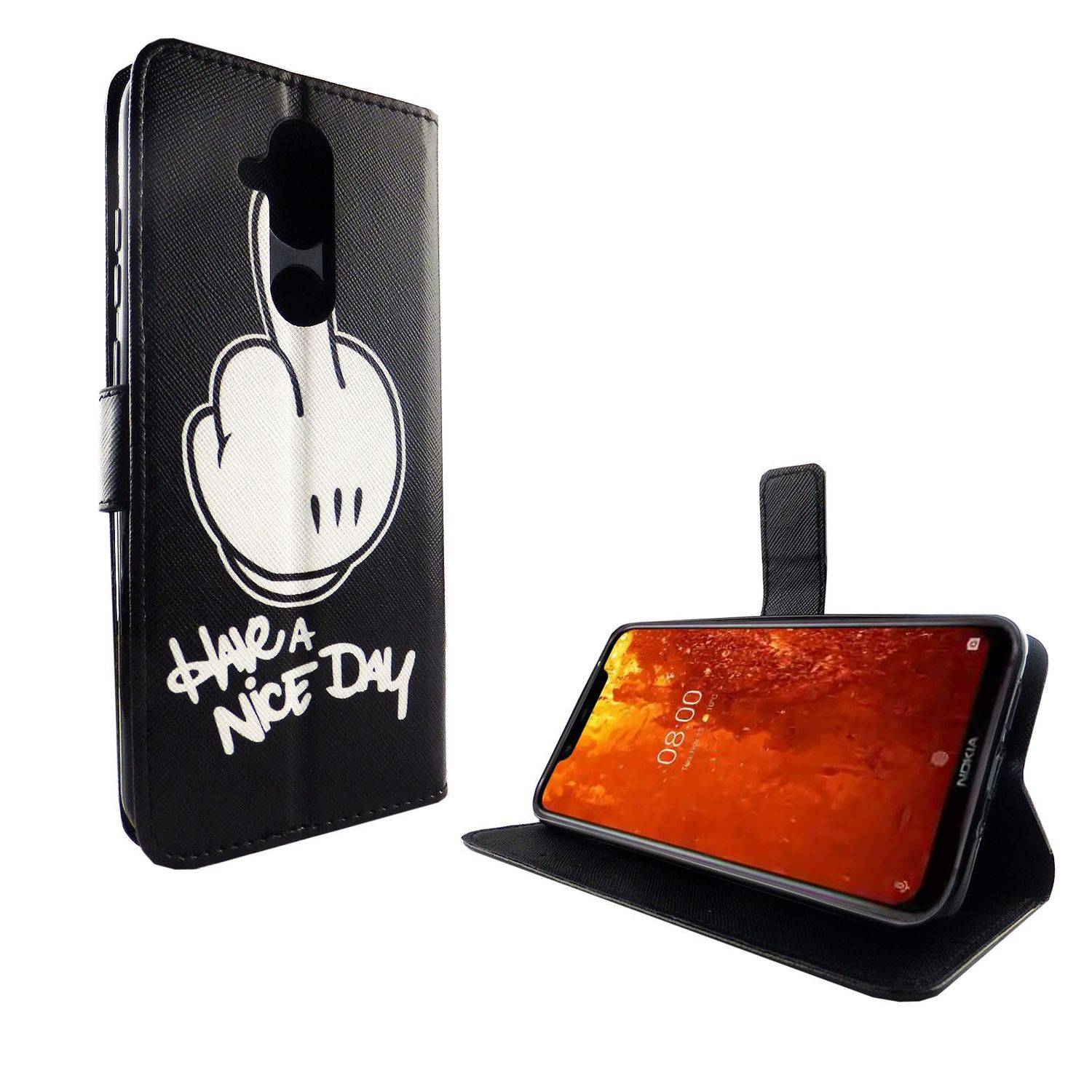 Nokia 8.1 Handyhülle Bookcover Schwarz