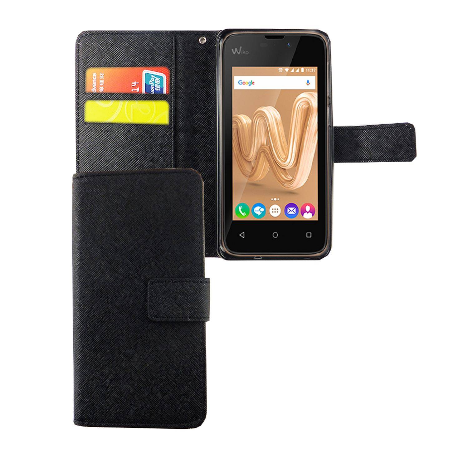Wiko Jerry Max Handyhülle Bookcover Schwarz