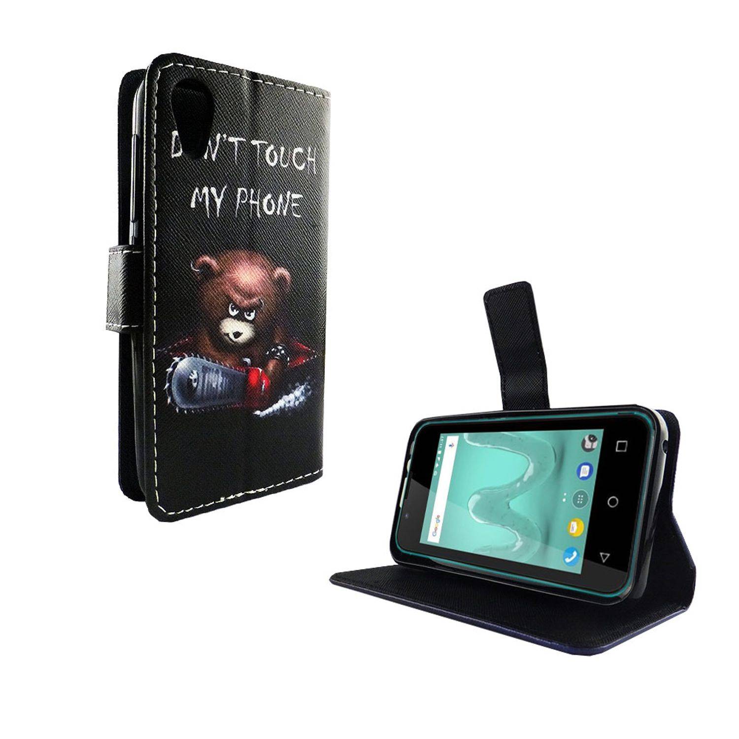 Wiko Sunny 2 Handyhülle Bookcover Schwarz