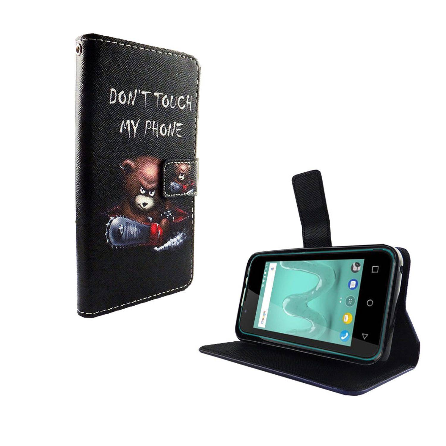 Wiko Sunny 2 Handyhülle Bookcover Schwarz