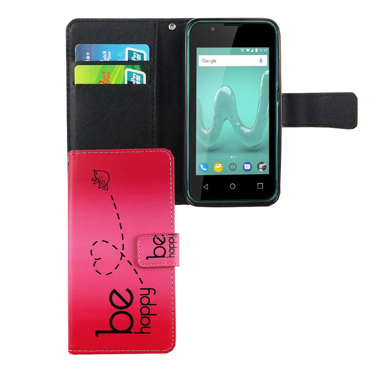 Wiko Sunny 2 Handyhülle Bookcover Rosa