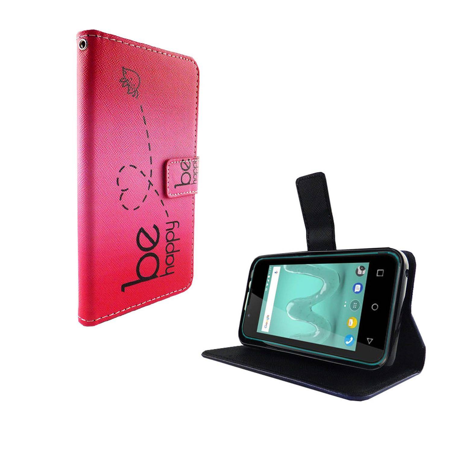 Wiko Sunny 2 Handyhülle Bookcover Rosa