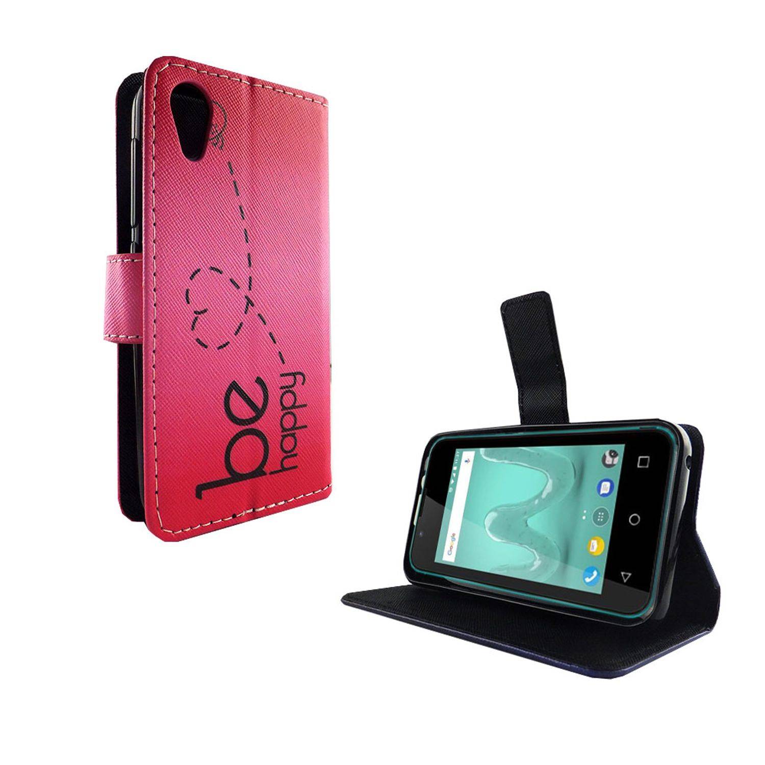 Wiko Sunny 2 Handyhülle Bookcover Rosa