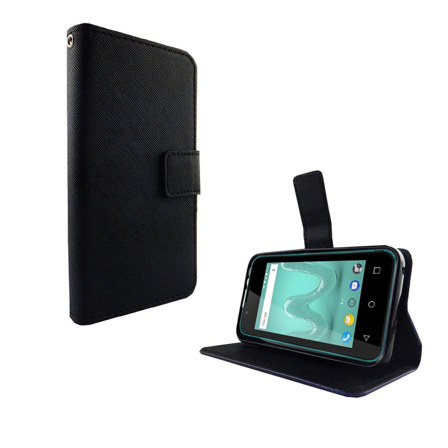 Wiko Sunny 2 Handyhülle Bookcover Schwarz