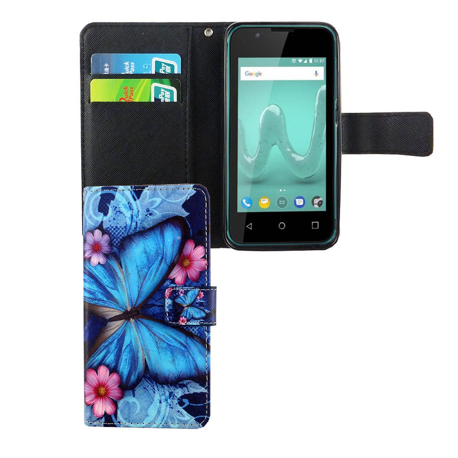 Wiko Sunny 2 Handyhülle Bookcover Blau