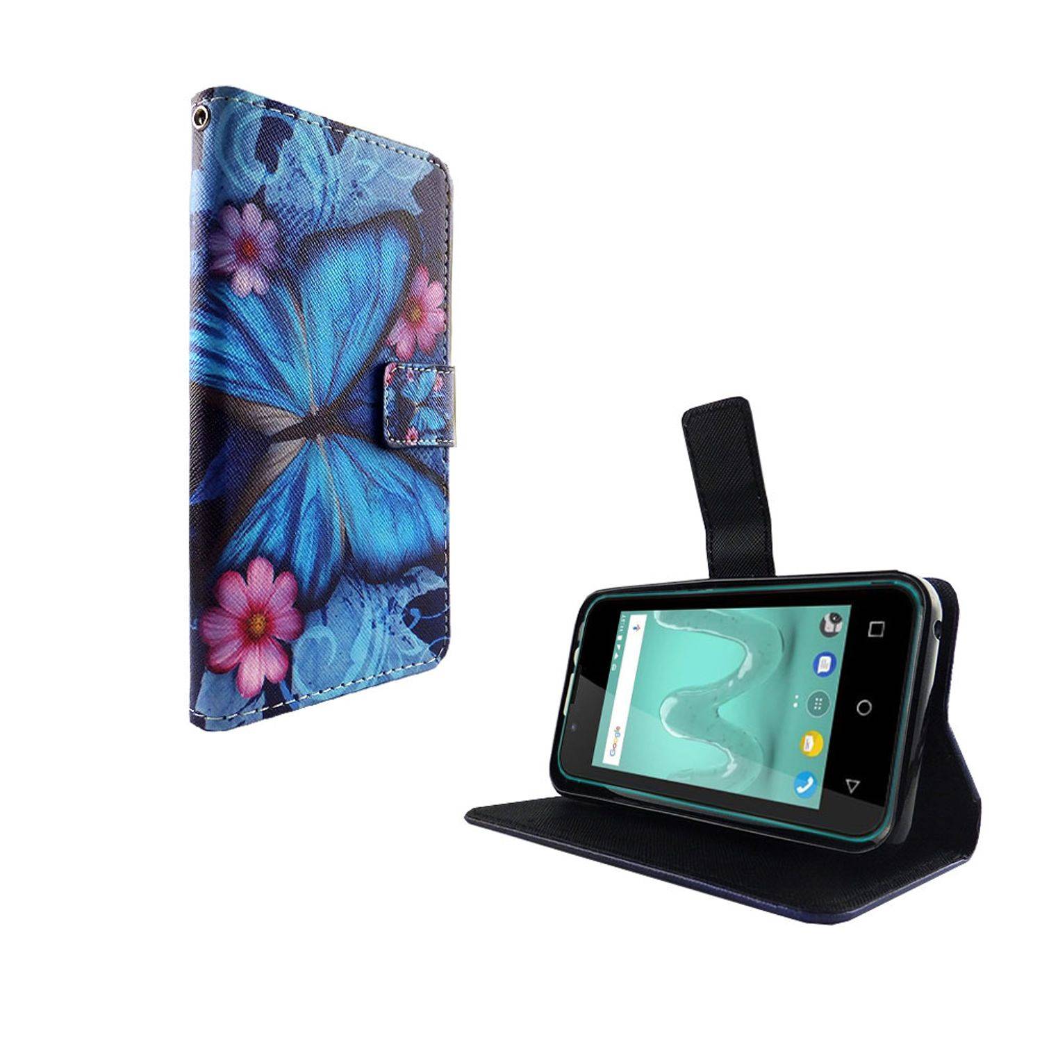 Wiko Sunny 2 Handyhülle Bookcover Blau