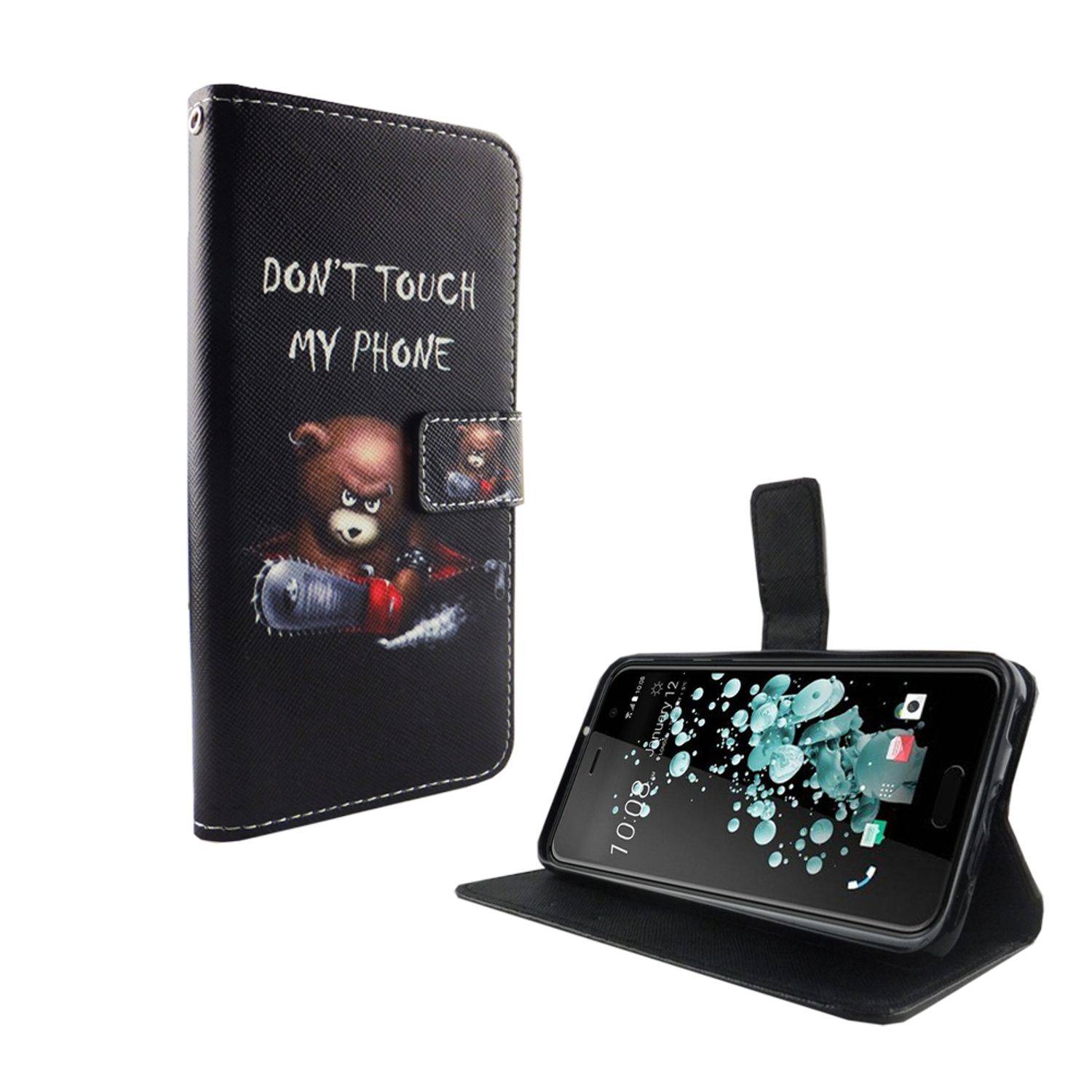HTC U Play Handyhülle Bookcover Schwarz