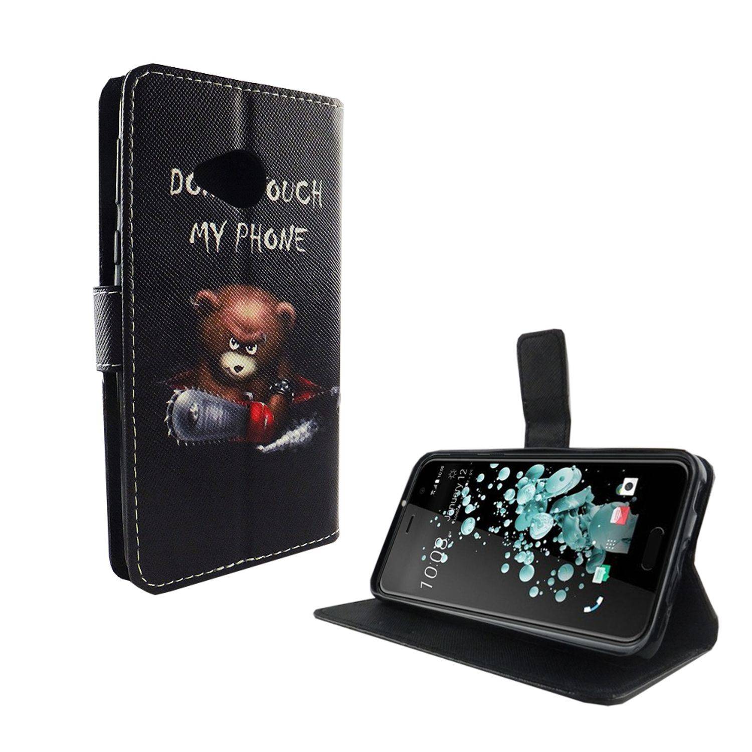 HTC U Play Handyhülle Bookcover Schwarz