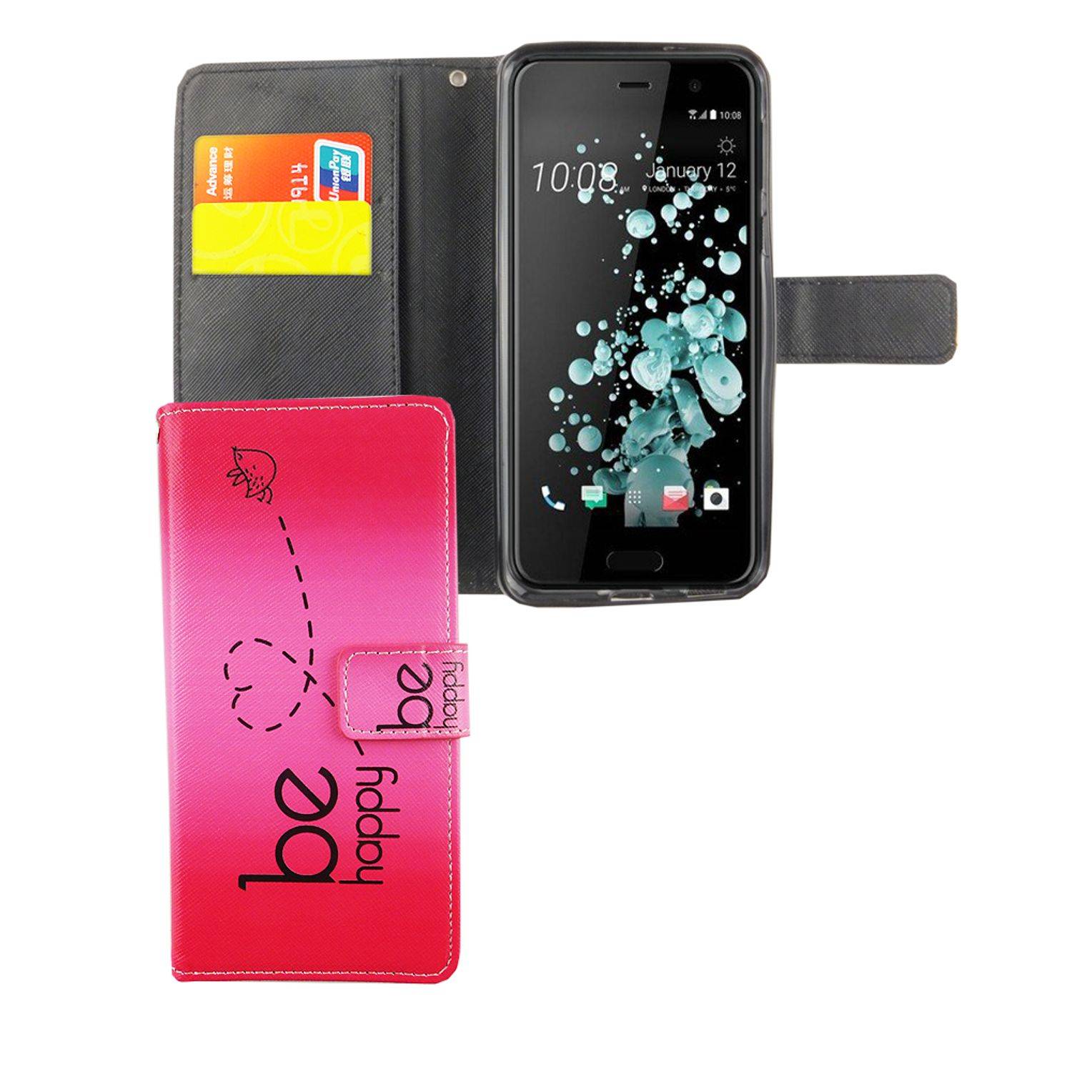 HTC U Play Handyhülle Bookcover Blau