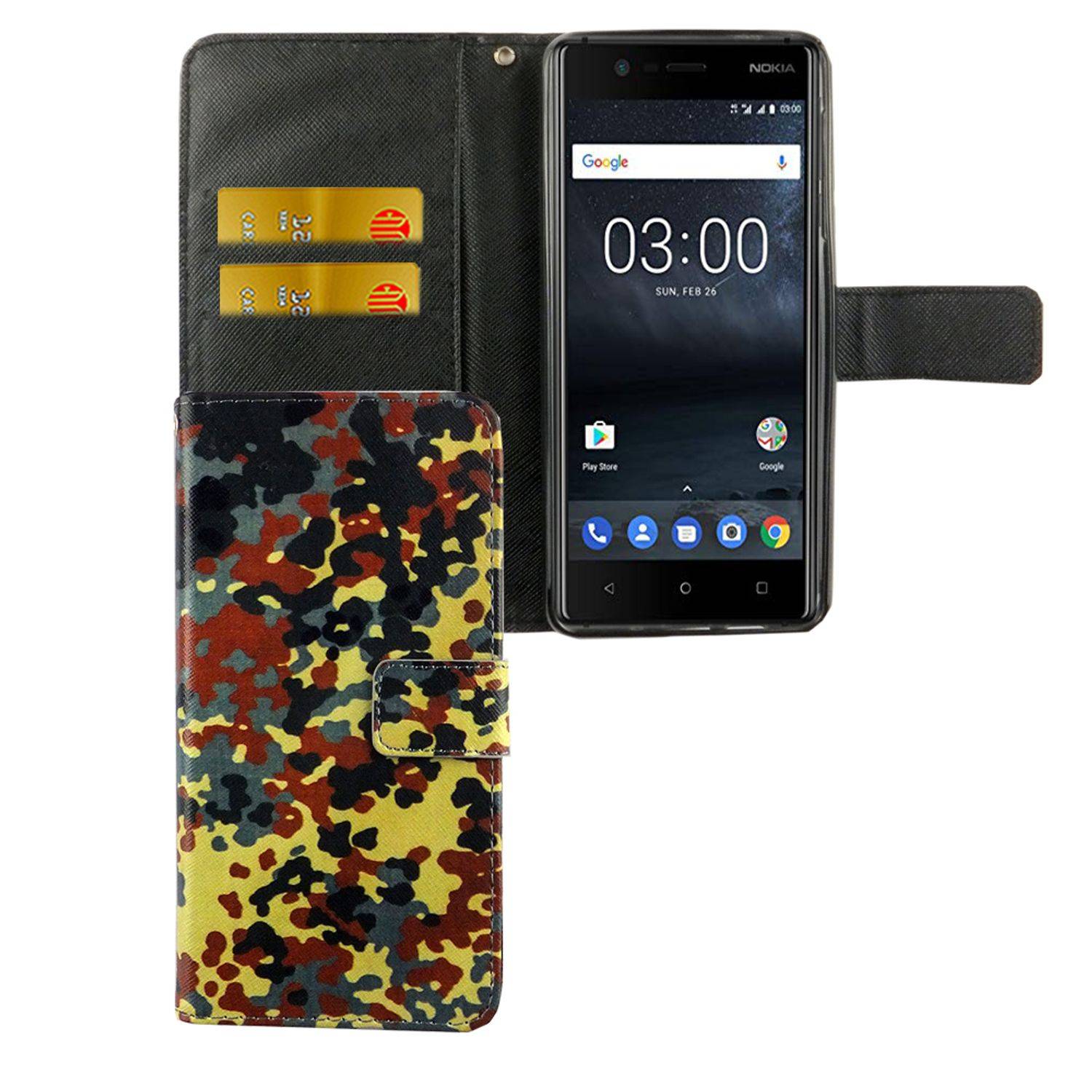 Nokia 3.1 Handyhülle Bookcover Mehrfarbig
